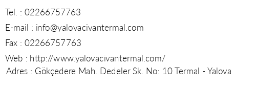 Civan Termal Otel telefon numaralar, faks, e-mail, posta adresi ve iletiim bilgileri
